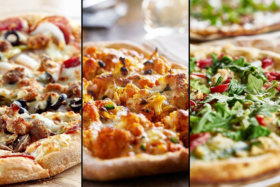 Seasonal pizza with autumn vegetables